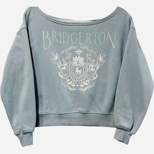 Bridgerton Netflix Official Crest Sweatshirt Regencycore Ballet Off Shoulder XS